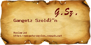 Gangetz Szolón névjegykártya